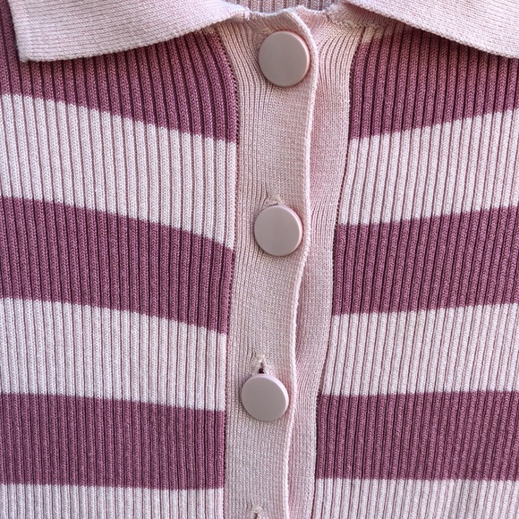 NWOT - LULUS Ribbed Knit Polo Mini Dress - Picture 3 of 6